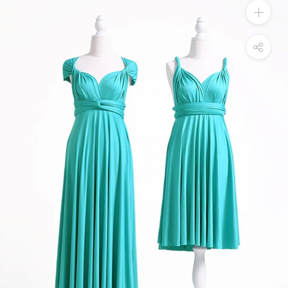 Infinity dress multi-style aqua Bridesmaid dress O/S - Picture 1 of 7